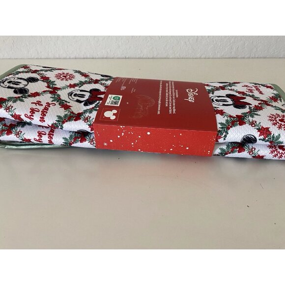 2 Pk Disney Mickey Minnie Dish Drying Mats 16" x 18" Christmas Wreath Holiday - Picture 14 of 16